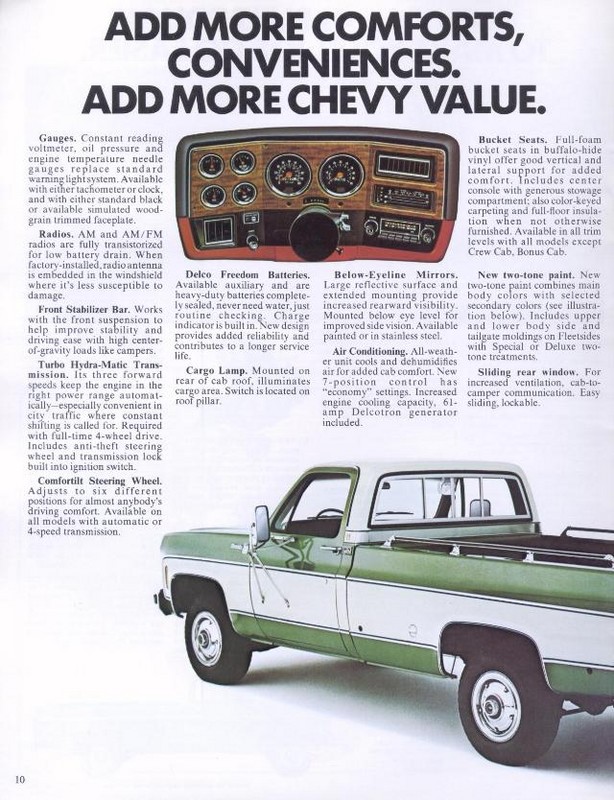 1976 Chevrolet Pickups Brochure Page 11
